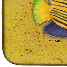 Load image into Gallery viewer, Tropical Fish on Mustard Dish Drying Mat – Absorbent, Artistic Kitchen Essentials 8577DDM