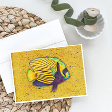 Load image into Gallery viewer, Tropical Fish on Mustard Greeting Cards -  Blank Note Cards – 8-Pack of Artist-Designed Cards with Envelopes