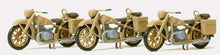 Load image into Gallery viewer, Preiser 16572 HO Scale German Army WWII - Motorcycles BMW R12 (3) Unpainted Kit
