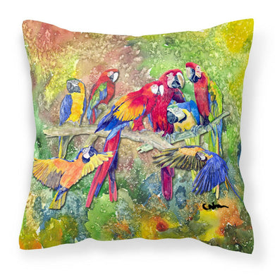 Parrots Galore Throw Pillow - 14x14 Decorative Pillow – Art for Your Home & Patio 8600-2PW1414