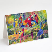 Load image into Gallery viewer, Parrot  Parrot Head Greeting Cards -  Blank Note Cards – 8-Pack of Artist-Designed Cards with Envelopes