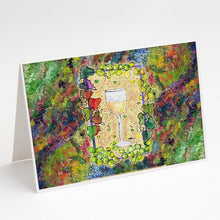 Load image into Gallery viewer, White Wine Greeting Cards -  Blank Note Cards – 8-Pack of Artist-Designed Cards with Envelopes