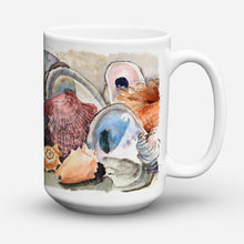 Load image into Gallery viewer, Sea Shells Dishwasher Safe Microwavable Ceramic Coffee Mug 15 ounce 8619CM15
