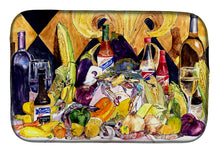 Load image into Gallery viewer, Crystal Hot Sauce with Fleur De lis and Wine Dish Drying Mat – Absorbent, Artistic Kitchen Essentials 8638DDM