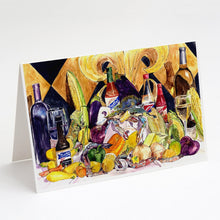 Load image into Gallery viewer, Crystal Hot Sauce with Fleur De lis and Wine Greeting Cards -  Blank Note Cards – 8-Pack of Artist-Designed Cards with Envelopes
