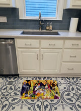 Load image into Gallery viewer, Crystal Hot Sauce with Fleur De lis and Wine Machine Washable Memory Foam Mat 8638RUG