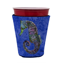 Load image into Gallery viewer, Seahorse Purple and Blue Cup Hugger - Reusable Party Cup Sleeve with Personality