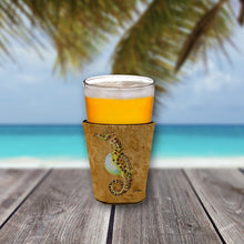 Load image into Gallery viewer, Seahorse Male on gold Cup Hugger - Reusable Party Cup Sleeve with Personality