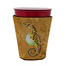Load image into Gallery viewer, Seahorse Male on gold Cup Hugger - Reusable Party Cup Sleeve with Personality