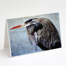 Load image into Gallery viewer, Blue Heron Greeting Cards -  Blank Note Cards – 8-Pack of Artist-Designed Cards with Envelopes