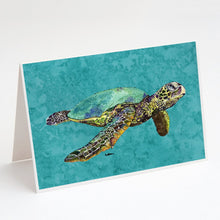 Load image into Gallery viewer, Loggerhead Turtle Greeting Cards -  Blank Note Cards – 8-Pack of Artist-Designed Cards with Envelopes