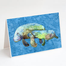 Load image into Gallery viewer, Manatee Momma and Baby Greeting Cards -  Blank Note Cards – 8-Pack of Artist-Designed Cards with Envelopes