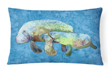 Load image into Gallery viewer, Manatee Throw Pillow – Decorative Indoor &amp; Outdoor Coastal Home Accent