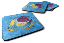 Load image into Gallery viewer, Fish  Tropical on Blue Coasters - Set of 4 Lightweight Foam, Absorbent Drink Coasters