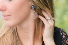 Load image into Gallery viewer, Grey &amp; Clear Ice Chip Statement Drop Earrings