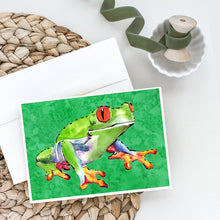 Load image into Gallery viewer, Green Tree Frog Greeting Cards -  Blank Note Cards – 8-Pack of Artist-Designed Cards with Envelopes