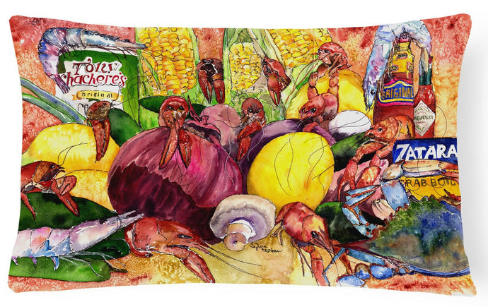 Crawfish with Spices and Corn Canvas Fabric Decorative Pillow 8698PW1216