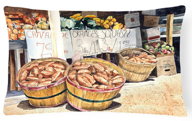 Crawfish with Spices and Corn Canvas Fabric Decorative Pillow 8699PW1216