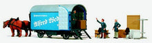 Load image into Gallery viewer, Preiser 30494 HO Scale Moving Wagon w/2 Horses, Figures &amp; Accessories