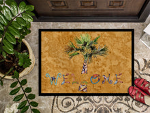 Load image into Gallery viewer, Welcome Palm Tree on Gold Doormat - 24x36 Decorative Floor Mat – Indoor/Outdoor Rug