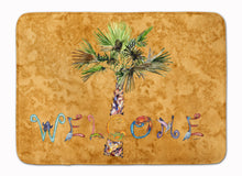 Load image into Gallery viewer, Welcome Palm Tree on Gold Machine Washable Memory Foam Mat 8709RUG