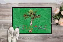 Load image into Gallery viewer, Welcome Palm Tree on Green Doormat - 24x36 Decorative Floor Mat – Indoor/Outdoor Rug