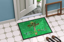 Load image into Gallery viewer, Welcome Palm Tree on Green Doormat - 24x36 Decorative Floor Mat – Indoor/Outdoor Rug