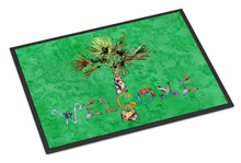 Load image into Gallery viewer, Welcome Palm Tree on Green Doormat - 24x36 Decorative Floor Mat – Indoor/Outdoor Rug