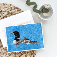Load image into Gallery viewer, Momma and Baby Loon Greeting Cards -  Blank Note Cards – 8-Pack of Artist-Designed Cards with Envelopes