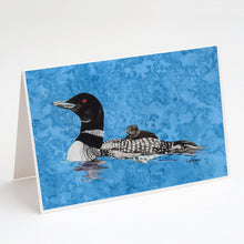 Load image into Gallery viewer, Momma and Baby Loon Greeting Cards -  Blank Note Cards – 8-Pack of Artist-Designed Cards with Envelopes