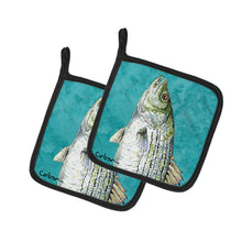 Load image into Gallery viewer, Striped Bass Fish Pot Holders - Set of 2 Decorative Kitchen Helpers | Made in the USA 8720PTHD