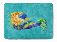 Load image into Gallery viewer, Blonde Mermaid on Teal Machine Washable Memory Foam Mat 8724RUG