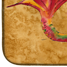 Load image into Gallery viewer, Ginger Red Headed Mermaid on Gold Dish Drying Mat – Absorbent, Artistic Kitchen Essentials 8727DDM