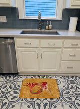 Load image into Gallery viewer, Ginger Red Headed Mermaid on Gold Machine Washable Memory Foam Mat 8727RUG