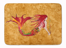 Load image into Gallery viewer, Ginger Red Headed Mermaid on Gold Machine Washable Memory Foam Mat 8727RUG