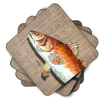 Load image into Gallery viewer, Fish Red Fish Coasters - Set of 4 Lightweight Foam, Absorbent Drink Coasters