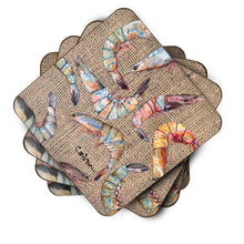 Load image into Gallery viewer, Shrimp  Coasters - Set of 4 Lightweight Foam, Absorbent Drink Coasters