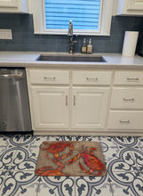 Load image into Gallery viewer, Cooked Crabs on Faux Burlap Machine Washable Memory Foam Mat 8742RUG