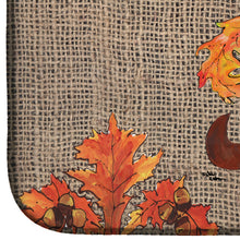 Load image into Gallery viewer, Thanksgiving Turkey Pilgram Fleur de lis Dish Drying Mat – Absorbent, Artistic Kitchen Essentials 8743DDM
