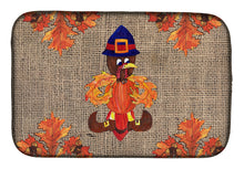 Load image into Gallery viewer, Thanksgiving Turkey Pilgram Fleur de lis Dish Drying Mat – Absorbent, Artistic Kitchen Essentials 8743DDM