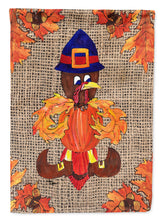 Load image into Gallery viewer, Thanksgiving Turkey Pilgrim Fleur de lis Garden Flag – Decorative Outdoor Yard Flag
