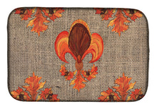 Load image into Gallery viewer, Thanksgiving Turkey Fleur de lis Dish Drying Mat – Absorbent, Artistic Kitchen Essentials 8744DDM