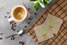 Load image into Gallery viewer, Tree Fleur de lis Christmas Coasters - Set of 4 Lightweight Foam, Absorbent Drink Coasters