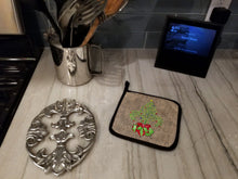 Load image into Gallery viewer, Christmas Tree Fleur de lis Pot Holders - Set of 2 Decorative Kitchen Helpers | Made in the USA 8745PTHD