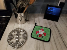 Load image into Gallery viewer, Christmas Santa Fleur de lis Pot Holders - Set of 2 Decorative Kitchen Helpers | Made in the USA 8746PTHD
