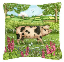 Load image into Gallery viewer, Pigs Meadowsweet by Debbie Cook Canvas Decorative Pillow CDCO0371PW1414