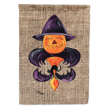Load image into Gallery viewer, Halloween Pumpkin Bat Fleur de lis Flag Canvas House Size