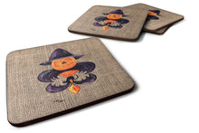 Load image into Gallery viewer, Halloween Pumpkin Bat Fleur de lis Coasters - Set of 4 Lightweight Foam, Absorbent Drink Coasters