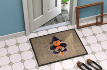 Load image into Gallery viewer, Halloween Pumpkin Bat Fleur de lis Doormat - 24x36 Decorative Floor Mat – Indoor/Outdoor Rug
