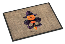 Load image into Gallery viewer, Halloween Pumpkin Bat Fleur de lis Doormat - 24x36 Decorative Floor Mat – Indoor/Outdoor Rug